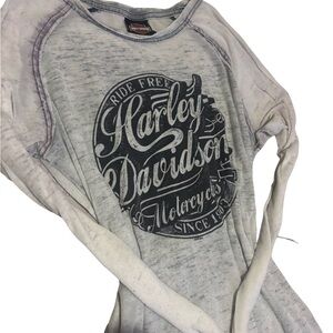 Harley-Davidson White and Black Graphic Long Sleeve